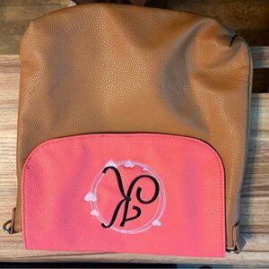 Brown and Pink Backpack